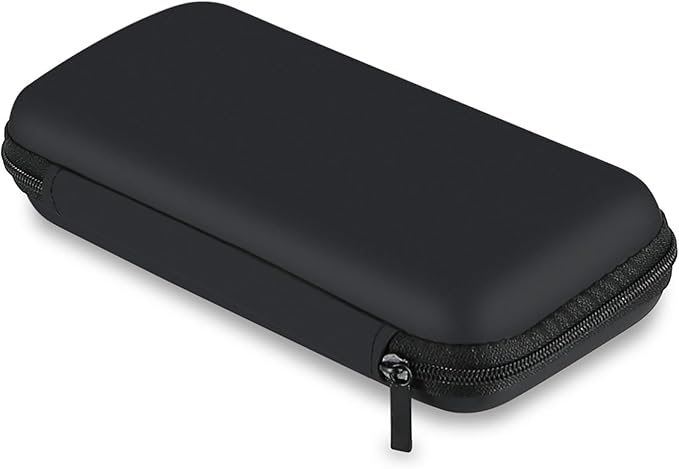 iMangoo Travel Essentials Electronics Organizer Charger Case Portable Dual Zipper Shockproof Pouch Tech Purse Cord Cable Pouches Power Bank Storage Accessories Bag for Women Men,6.5x3.2x1 Black
