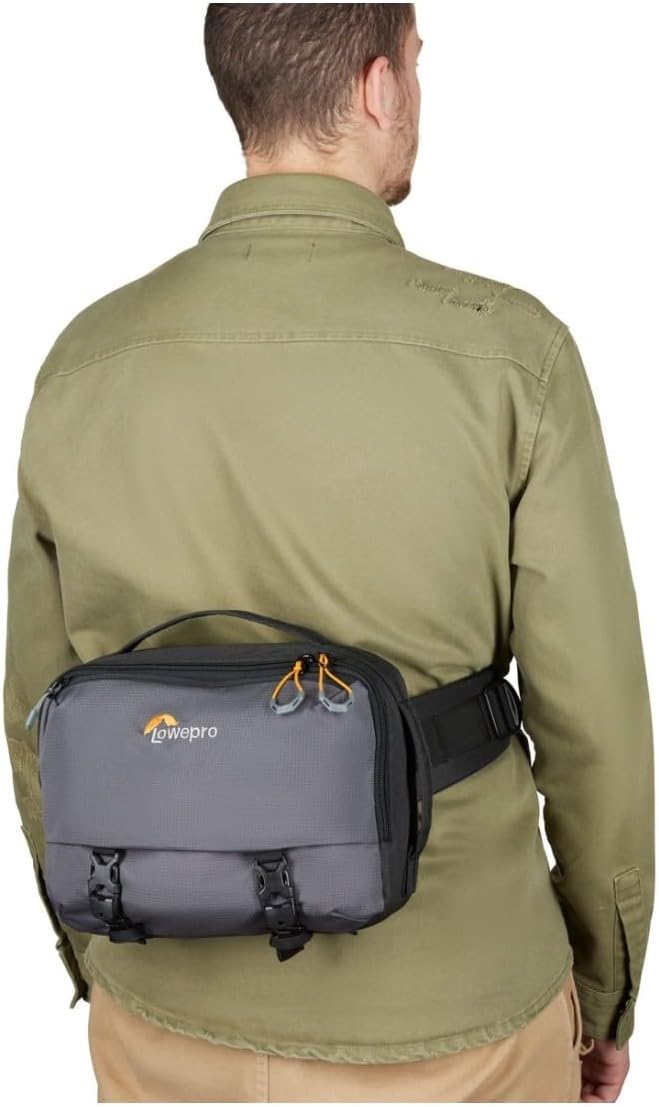 Lowepro Trekker Lite SLX 120, Compact Camera Backpack with Tablet Pocket, Camera Bag for Full Frame Mirrorless, Tripod Attachment, Water Bottle Holder, Grey