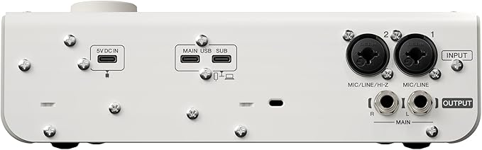 Yamaha URX22 4-In / 2-Out Dual USB-C Audio Interface With Touchscreen, Includes Cubase Al, WaveLab Cast, Basic FX Suite, and Steinberg Plus Software Bundle, White URX22 W