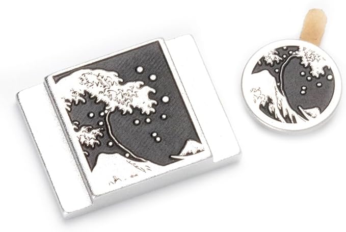 Kanagawa Wave Pattern Camera Hot Shoe Cover Shutter Button for Sony A1 A7C A7CR A7CII A7R A7M2 A7M3 A6700 A6600 A6500 A6400 A6300 (Aluminum Alloy-Set)
