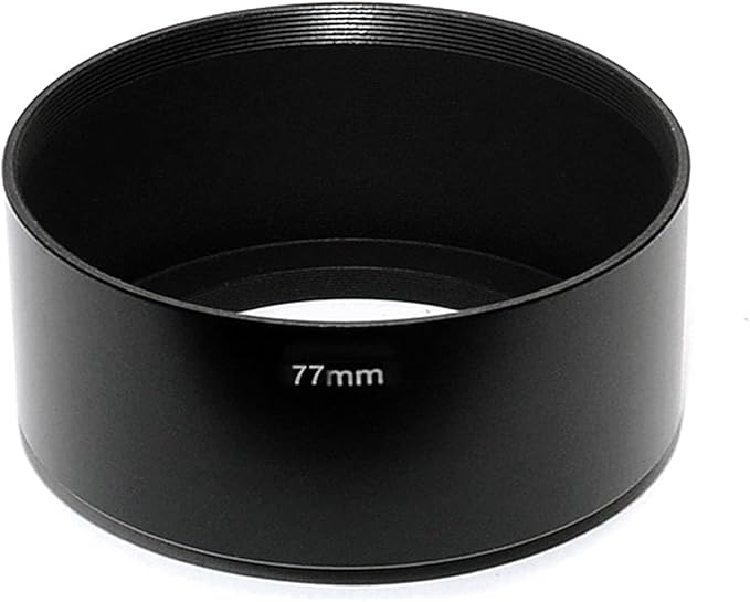 Fotasy Metal 77mm Lens Hood for Canon, Fuji, Leica, Leitz, Nikon, Olympus, Panasonic, Pentax, Sony - Screw-in Standard