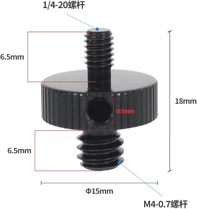 BGNing Camera Screw Adapter Thread 1/4 to 3/8 M4 M8 Conversion Male Screw Reinforced for Insta360 Compatible with GoPro Motorcycle Bike Mount (Aluminum M4)