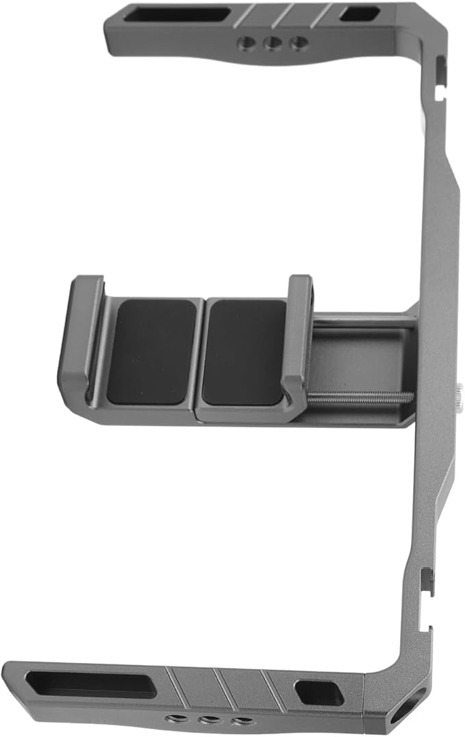 Smartphone Video Rig, Aluminium Alloy Filmmaking Vlogging Rig with Handles, Portable Handheld Phone Cage with Silicone Cushion, for Videomaker Film Maker Video Grapher