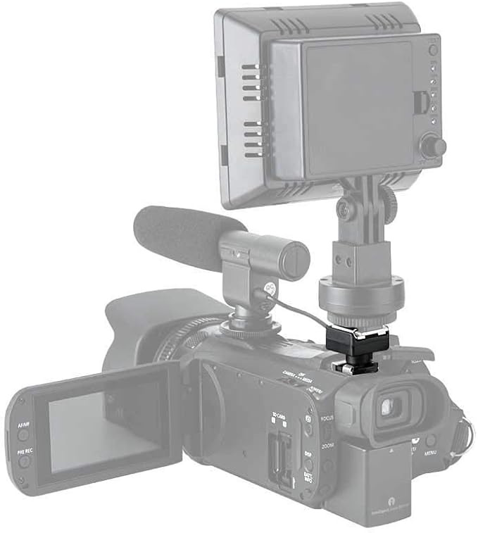 JJC Microphone & LED Light Shoe Adapter Converter for Canon VIXIA HF G20 HF G21 HF G30 HF G40 HF G50 HF G26 GX10 HF S20 HF S21 HF S30 HF S200 HF21 HF200 & More Canon Camcorder with Mini Advanced Shoe