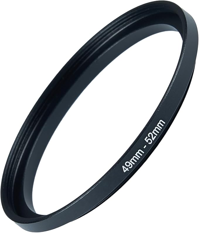49mm to 52mm Step-up Adapter Rings Filter Adapter Black Metal Step Down Filter Ring Adapter Compatible with All Brand UV CPL ND Camera Lens Filter Stepping Rings (49mm-52mm)