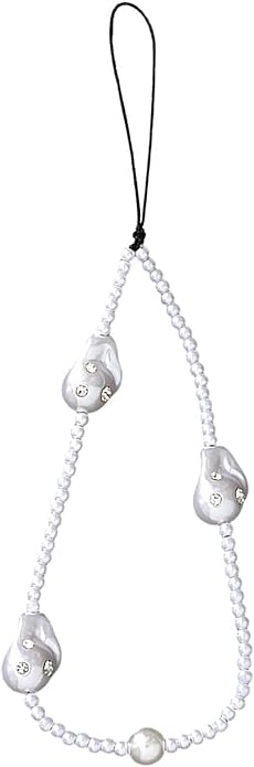 Beaded Phone Charm Lanyard Strap Girly Style Fixed Beads Pearl Lanyards