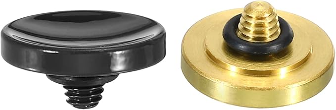PATIKIL Camera Shutter Button, 2 Pack Soft Shutter Release Button Pure Copper Camera Button Concave, for Nikon for Fujifilm for Leica Black/Golden