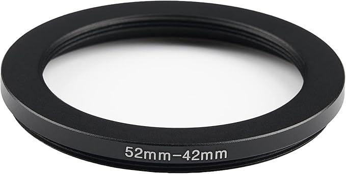 52mm to 42mm Step-Down Ring Filter Adapter,for All Brands UV ND CPL, Metal Ring Step-Down Rings Adapter Filter (52mm-42mm)