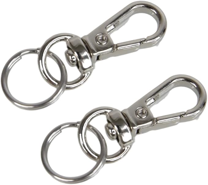 Foto&Tech Small Quick Release Adapter Clip for Camera with Round Lugs for Camera Strap, 33lb Breaking Force (1 Set, Silver)