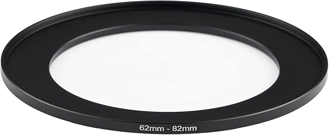 62mm Lens to 82mm Camera Lens Adapter 62mm to 82mm Step Up Ring Adapter Ring for All Brands of UV ND CPL, with Premium Lens Wiping Cloth 2 Pack (62mm-82mm)