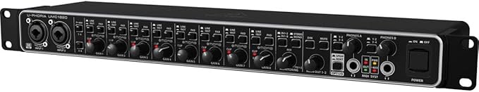 Behringer UMC1820 Audiophile 18x20 USB Audio/MIDI Interface with Midas Mic Preamplifiers and ADAT I/O | For Recording Microphones and Instruments