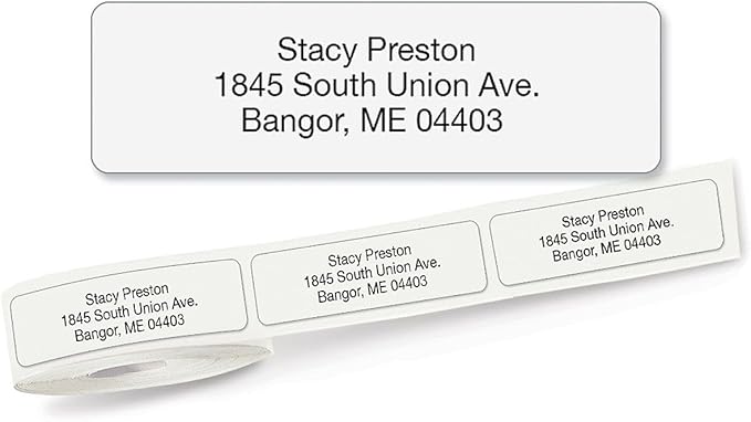 Colorful Images Transparent Clear Rolled Return Address Mailing Labels with Dispenser, Customize with Name & Shipping Address, 250 Self Adhesive, Easy Peel Sticker Label Roll, 3/4" x 2 1/2"