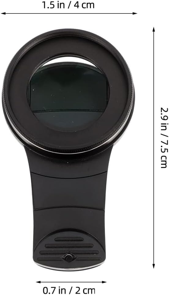 Phone Camera Magnifier : 37mm 15X Macro Lens for Phone Camera Clip-on Magnifying for Close-up Photography (Black)