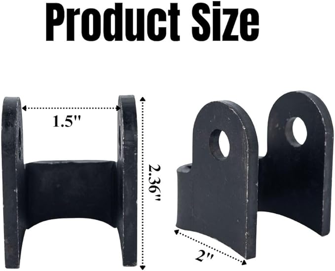 2 Pcs Shock Bracket, Heavy-Duty Shock Absorber, Black Curved Design for Off-Road Trailers (Vertical shock mounts)