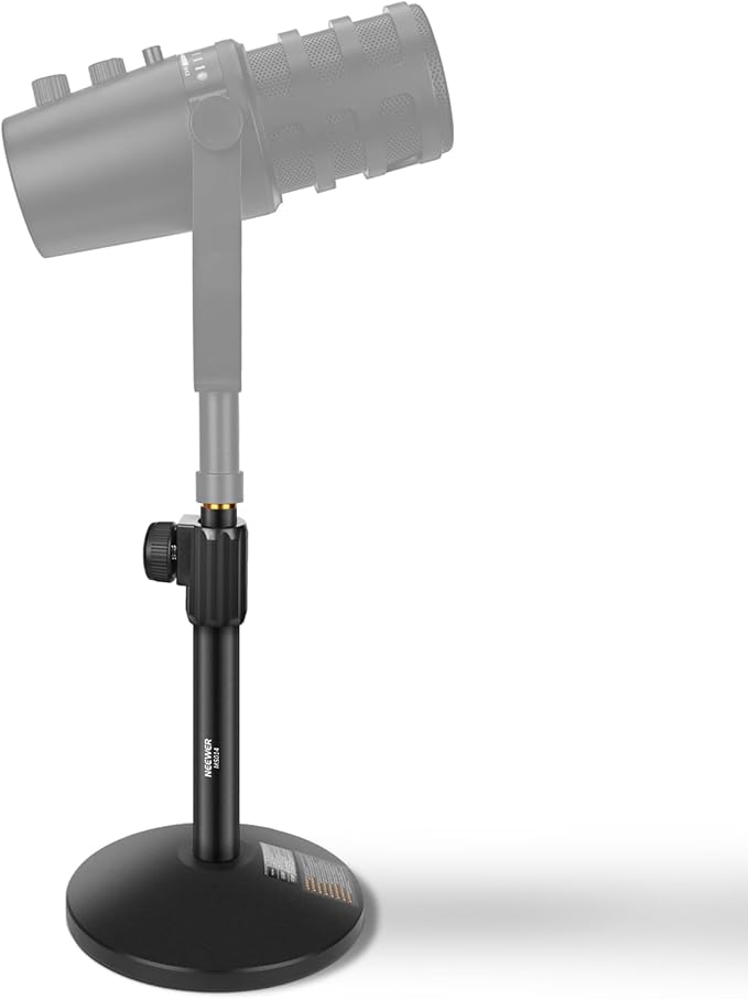 NEEWER Desk Microphone Stand, Adjustable Table Top Mic Holder Mount with 3/8" to 5/8" Screw Adapter Compatible with QuadCast SoloCast Shure Blue Yeti Snowball, Max Load 3.3 lbs, MS014