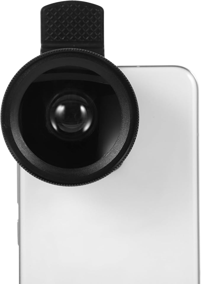 Vaguelly Universal 37mm Clip-on Phone Lens Kit with 0.45x Wide Angle and Macro Dual Function, 49uv Coated Professional Camera Lens for Smartphones and Tablets, Black