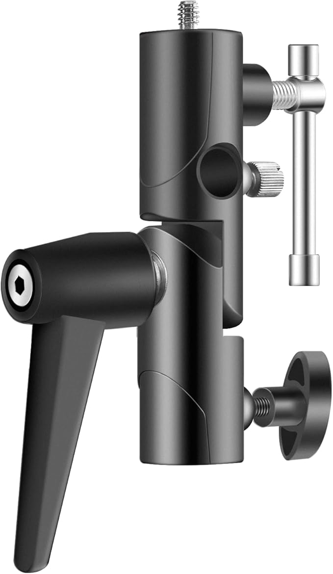 WELLMAKING Flash Speedlite Bracket for Camera - Swivel Design with Umbrella/Reflector Mount, Compatible with Canon, Nikon, Pentax, Olympus, Nissin, Metz and More