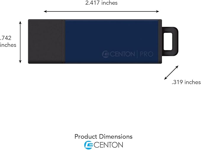 Centon Electronics DataStick Pro2 USB 2.0 Flash Drive, Portable USB Drive, Durable Casing, Versatile USB Stick, 16 GB Storage Capacity, Marble-Aqua