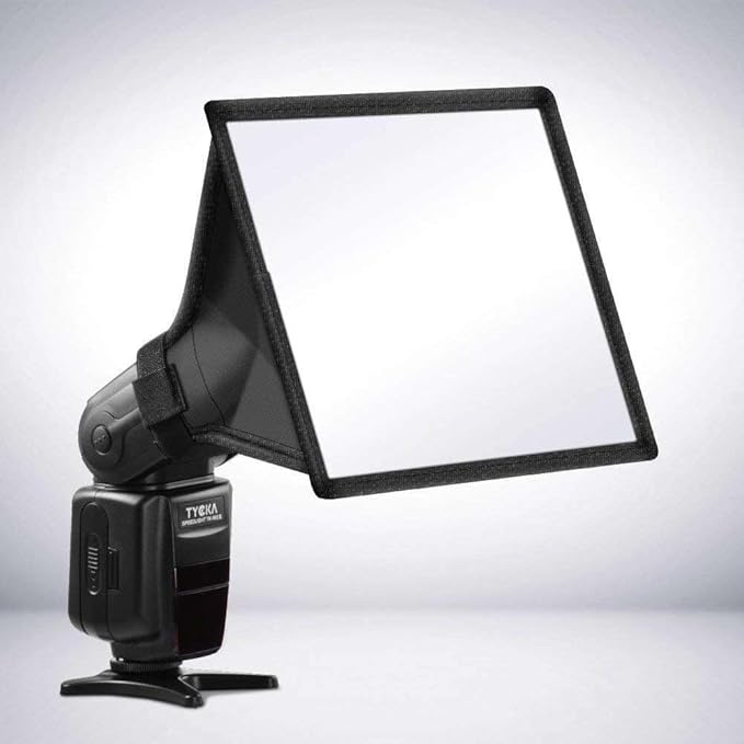 REFLEX CAMERA Universal Softbox Flash Diffuser 6.7 x 5.9in | Foldable Portable Light Modifier for DSLR Speedlite | Soft Even Lighting with Storage Pouch | Compatible with Nikon Canon Sony Flash Units