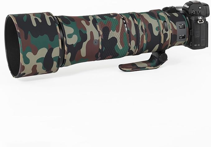 CHASING BIRDS Lens Camouflage Waterproof Coat for Nikon Z 180-600mm f/5.6-6.3 VR Rainproof Lens Protective Cover Version IV (Military Green Camouflage, with 1.4X and 2.0X TC)