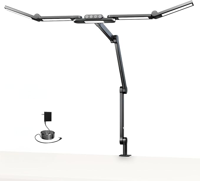 NEEWER Basics 32.5" Clip On Desktop LED Light for Home Office, 23W LED Architect Clamp Lamp with 5 Light Bars, Dimmable Lighting for Computer Drafting Table Desk Video Conference Atmosphere, DL01