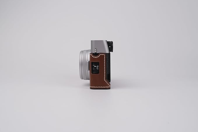 Genuine Leather Camera Half Case for Fujifilm X100VI - Top Layer Cowhide Body + Metal Base Plate - Hand Shank Free Design (Brown)