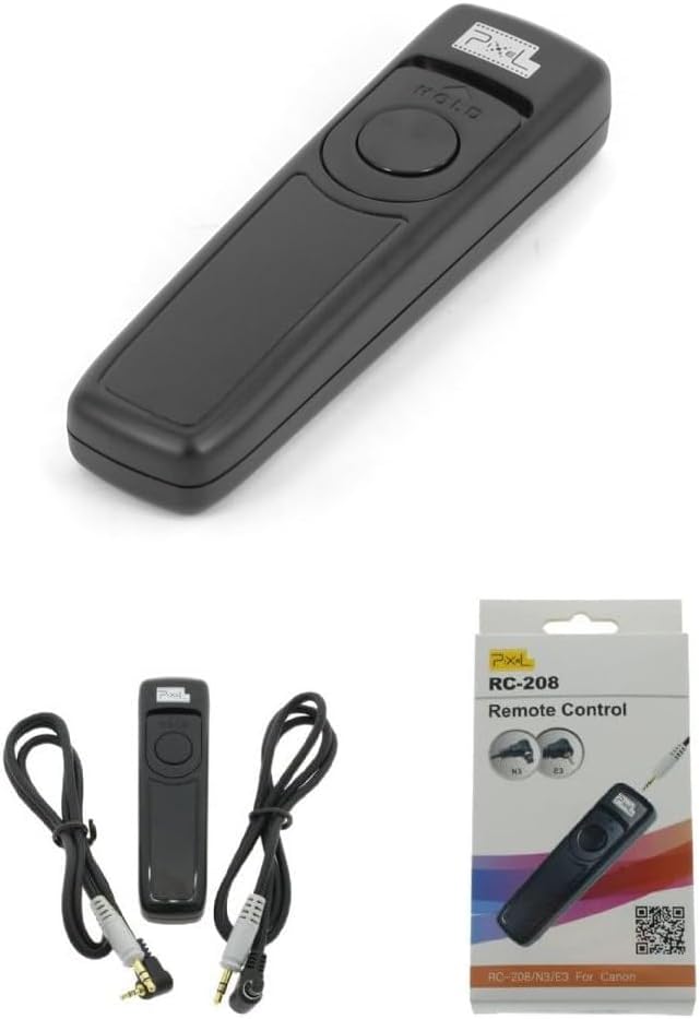 Pixel Remote Switch Shutter Release Cord for Canon EOS Rebel T6 T7 T5 EOS R R5 R3 Mark II R6 R7 R8 R10 R100 RP T8i T7i T6s T6i T5i T4i SL3 SL2 90D 80D 70D 77D M5 M6 5D 6D 7D Mark II SX70 SX60 & More