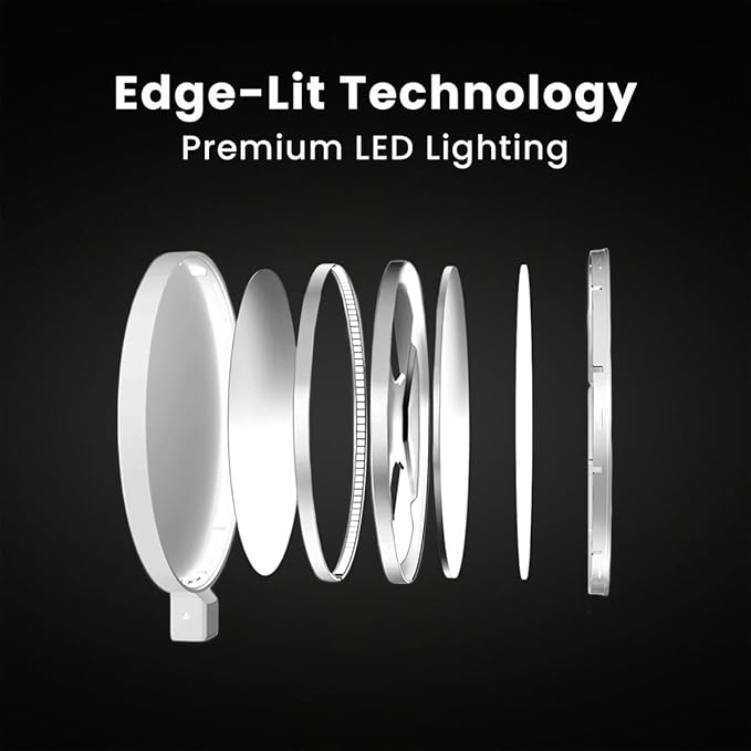 LUME CUBE Edge 2.0 LED Desk Lamp | Dimmable Home Office Desk Light with USB Charging Port & Strong Swing Arm | Adjustable Color Temperature and Brightness | Circle Webcam Light - White
