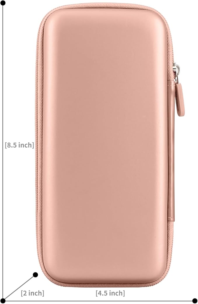 iMangoo Travel Essentials Electronics Organizer Charger Case Portable Dual Zipper Shockproof Pouch Tech Purse Cord Cable Pouches Power Bank Storage Accessories Bag for Women Men,8.5x4.5x2 Rose Gold