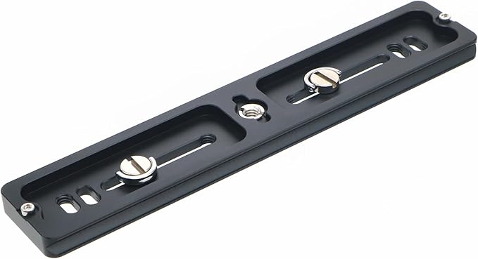 PU-200 200mm Universal Lengthened Quick Release Plate Slide Rail with D-Ring Screw for Tripod Ball Head DSLR Camera, Arca-Swiss Compatible