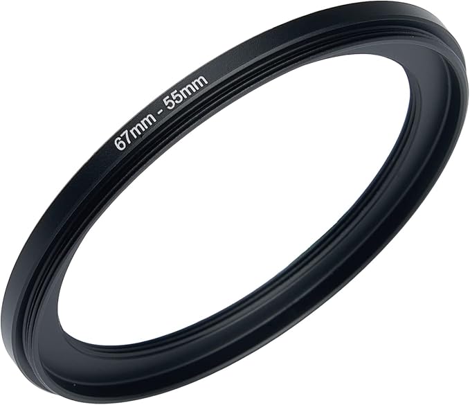 67mm to 55mm Step-Down Rings Filter Adapter for All Brands UV ND CPL Metal Step-Down Rings Adapter Filter