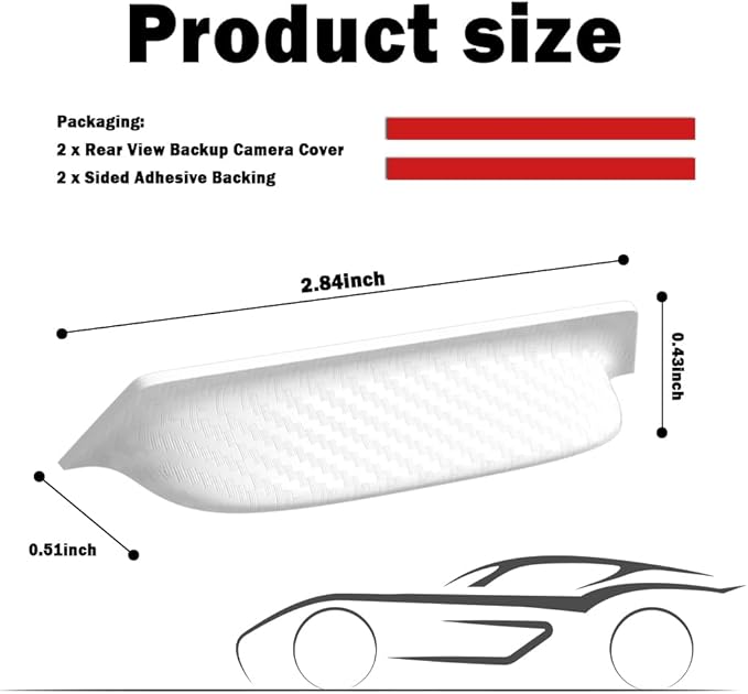 2PCS Backup Camera Rain Shield,Carbon Fiber Backup Camera for Car Anti-Rain Cover for Clear Rear View,Universal Reverse Cameras for Car Rain Cover Fits Cars/SUVs/Trucks (White/2PCS)