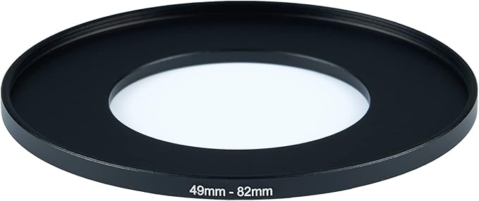 49mm Lens to 82mm Camera Lens Adapter 49mm to 82mm Step Up Ring Adapter Ring for All Brands of UV ND CPL, with Premium Lens Wiping Cloth 2 Pack (49mm-82mm)