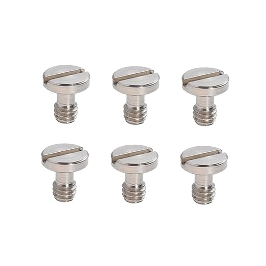 DOITOOL 2sets D-Ring Tripod Screws with Small Screws for Quick Release Plate 6pcs*2