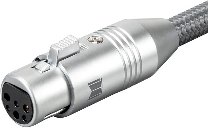 Monolith XLR Male to XLR Female Audio Cable - 2 Meter - Gray, 24K Gold Plated Connectors, Balanced, Oxygen Free Copper, Premium Home Audio