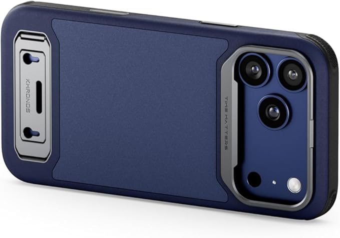Tilta Khronos Lite Case Compatible with iPhone 17 Pro Max | Lightweight Mobile Cage | Kickstand | Magnetic Mounts | Metal Lens Frame | Professional Smartphone Rig – Navy Blue