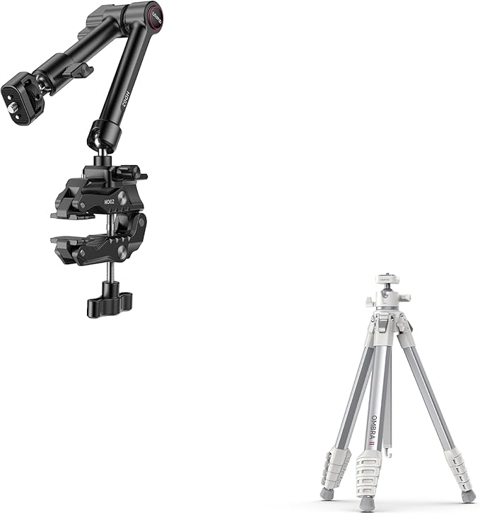 ULANZI HD02 Magic Arm Super Clamp Kit and Ombra Ⅱ Camera Travel Tripod White