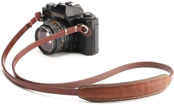 CANPIS CP005 Leather Camera Neck Shoulder Strap with Pad, Mirrorless Camera Strap Compatible with Sony Leica Nikon Fujifilm Olympus Panasonic (Color: Brown, Length 108cm)
