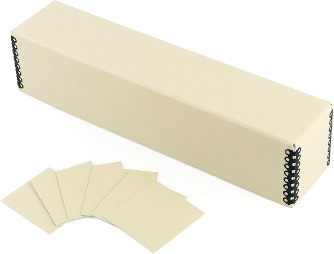 Golden State Art, Archival Slide Storage Case, Acid-Free Metal Edge File Box, Holds Up to 140 Films, Ideal for Store Photos Negatives and Cards, 2.5" x 2.125" x 11" (Tan)