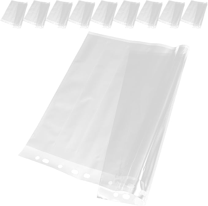 VALICLUD 10pcs Waterproof Film Negative Sleeves Photo Storage Bags with 135-hole Binder Compatible for Archival Protection and Travel Document Organization