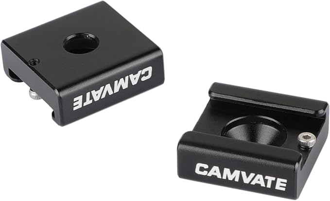 CAMVATE Cold Shoe Mount with 1/4''-20 Hole for Camera Flash Microphone Accessories(2 Pieces) - 0993