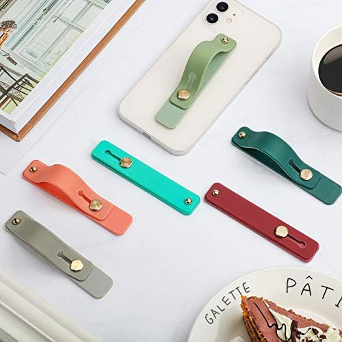 Weewooday 12 Pcs Phone Grip Strap Telescopic Finger Strap Bracket Portable Phone Finger Kickstand Handle Grip Holder(Soft Colors)
