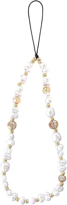 Beaded Phone Charm Lanyard Strap Girly Style Fixed Beads Pearl Lanyards