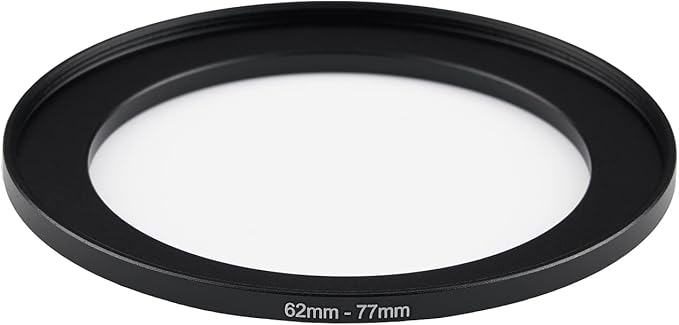 62mm to 77mm Step Up Ring Filter Adapter Applicable to All Brands of UV ND CPL Filter (62mm-77mm)