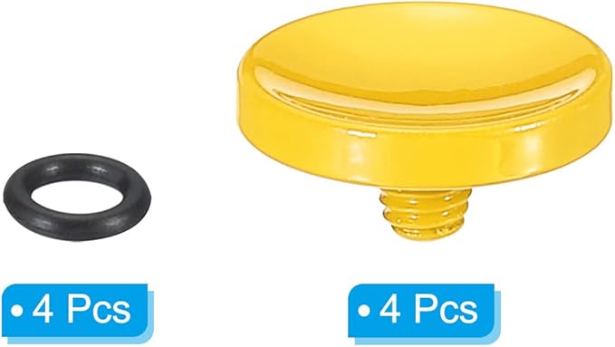 PATIKIL Camera Shutter Button, 4 Pack Soft Shutter Release Button Pure Copper Camera Button Concave Suitable for Nikon for Fujifilm for Leica DSLR/SLR Camera, Yellow