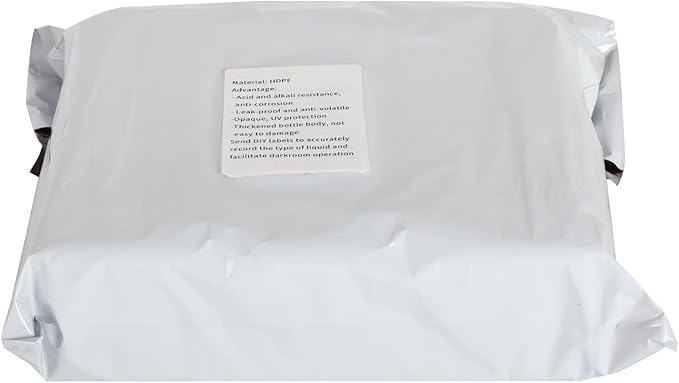 eTone 3X 500ml Darkroom Chemical Storage Bottles with Caps Film Photo Developing Processing Equipment (Black)