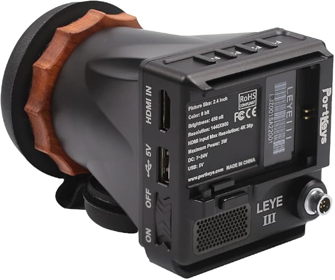 Portkeys LEYE III 4K HDMI Electronic Viewfinder 2.4 Inch LCD Monitor [Adjustable +8D~-3D]