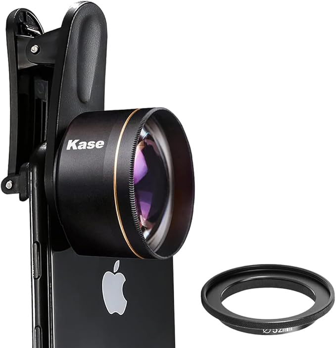 Kase HD Master Macro Phone Lens with 52mm Filter Adapter Ring for iPhone 17 16 15 14 13 12 Pro Max, Samsung, Android Smartphone, Lens Attachment (Black)