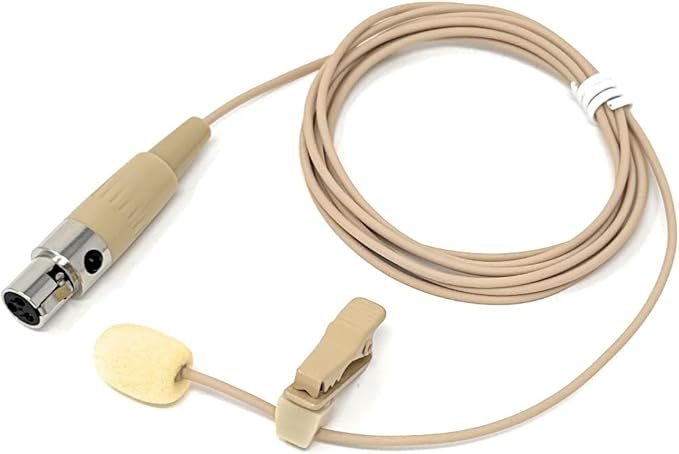 J&P Beige Lavalier Lapel Mic w/ 3-pin mini XLR for GTD Audio G-787, G-733, G-622