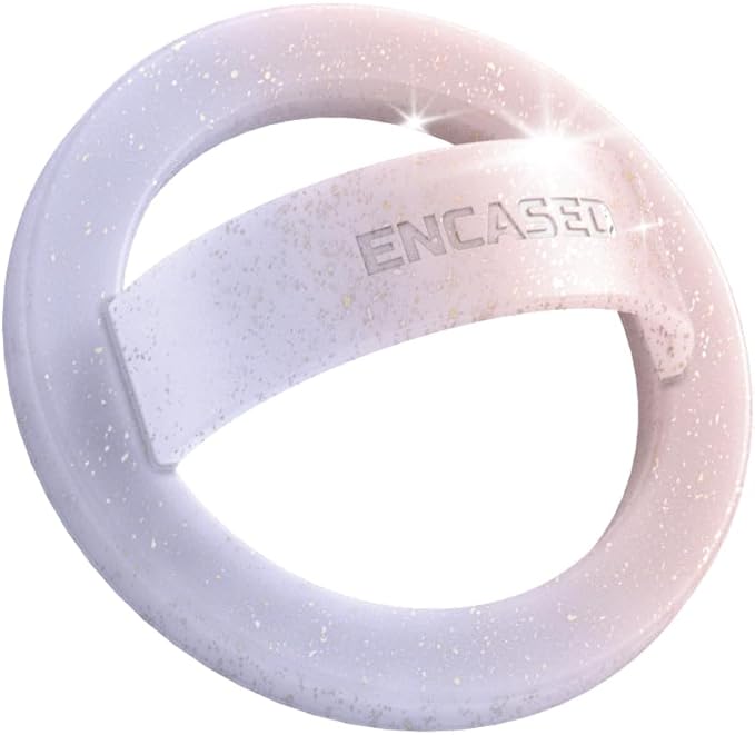 Encased Magnetic Phone Grip Holder, Compatible with MagSafe - Cute Color Combo Iridescent Silicone Finger Loop Ring for iPhone (Gradient Halo)
